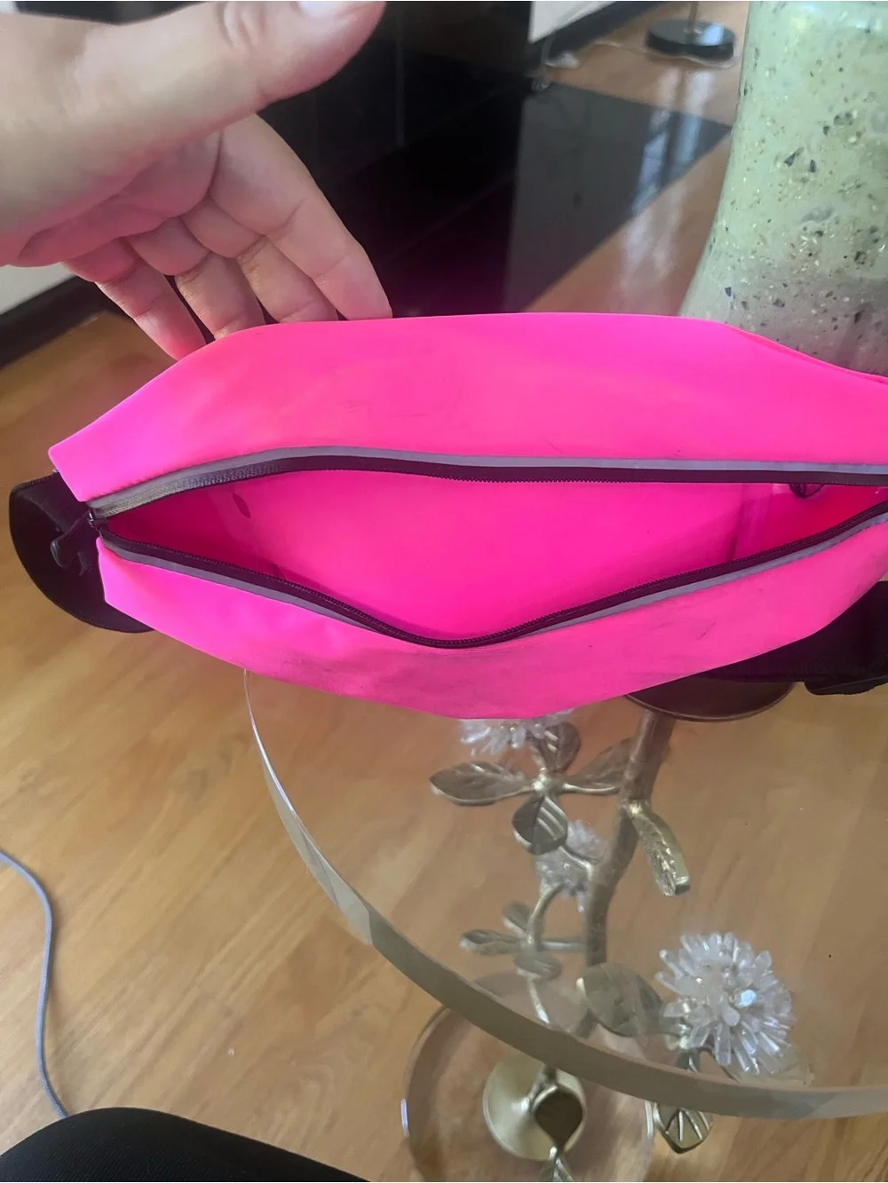 Hot Pink Universal Running waist bag/fanny pack with Clear Touch Window